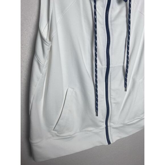 Chaps Sport Women's White Full Zip Sleeveless Sweatshirt Vest Size L Funnel Neck - Picture 4 of 8